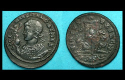 Licinius II (Jr) Victory on Globe Portrait